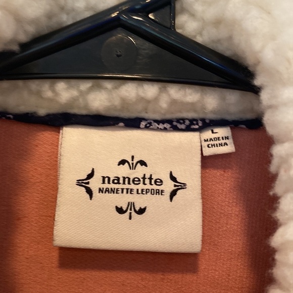 Nanette Lepore Pink Corduroy coat jacket with sherpa collar Large - Picture 4 of 7